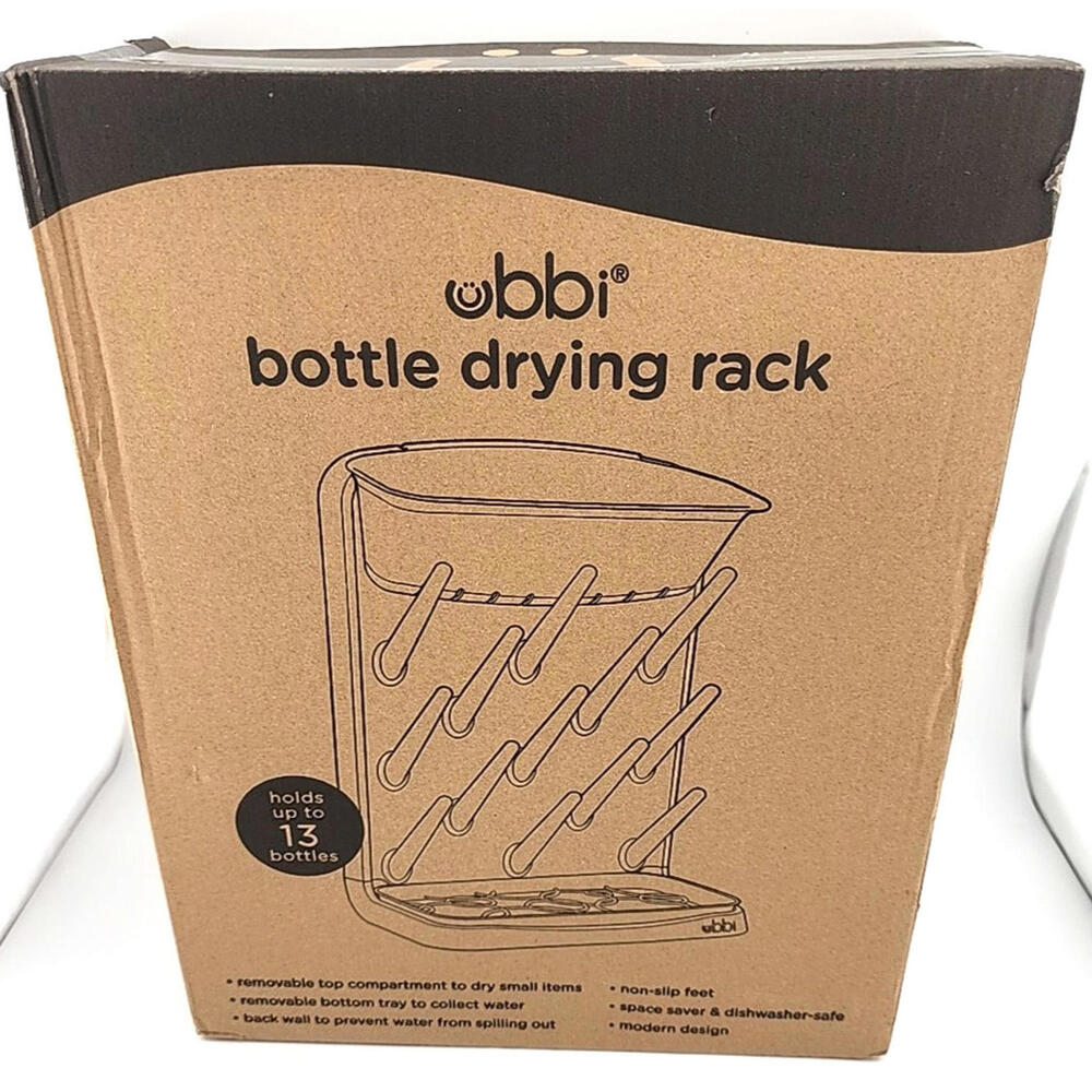 Ubbi Vertical Baby Bottle Drying Rack – Countertop Organizer – Space-Saving Baby